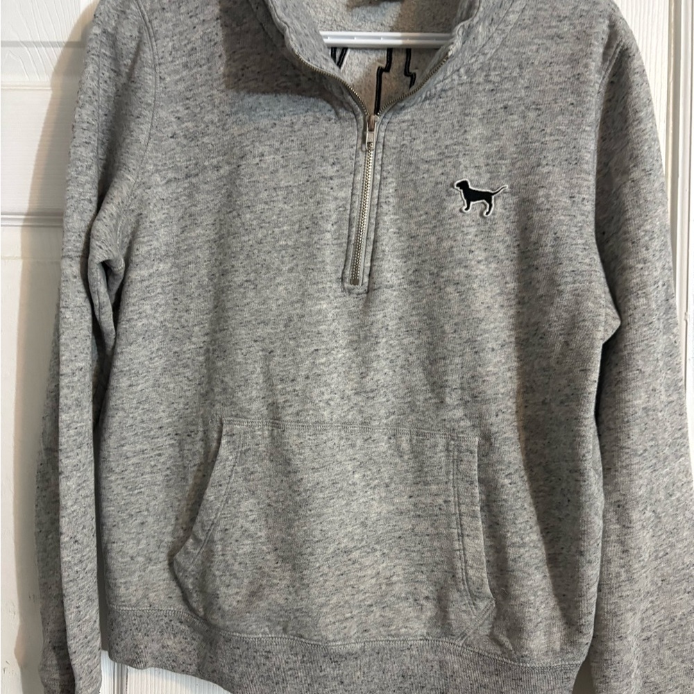 PINK Victoria's Secret Gray Zip-Up Sweater